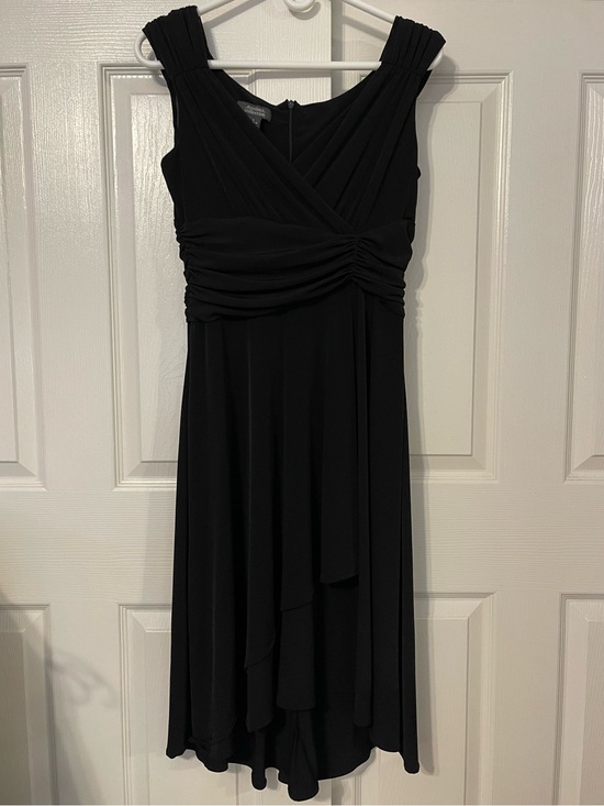 dressbarn Dresses & Skirts - dressbarn Black Sleeveless Ruched High-Low Dress
